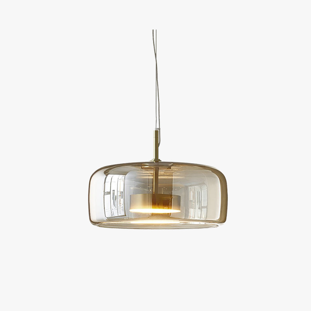 Round Clear Glass Pendant Lamp with Brass Fitting
