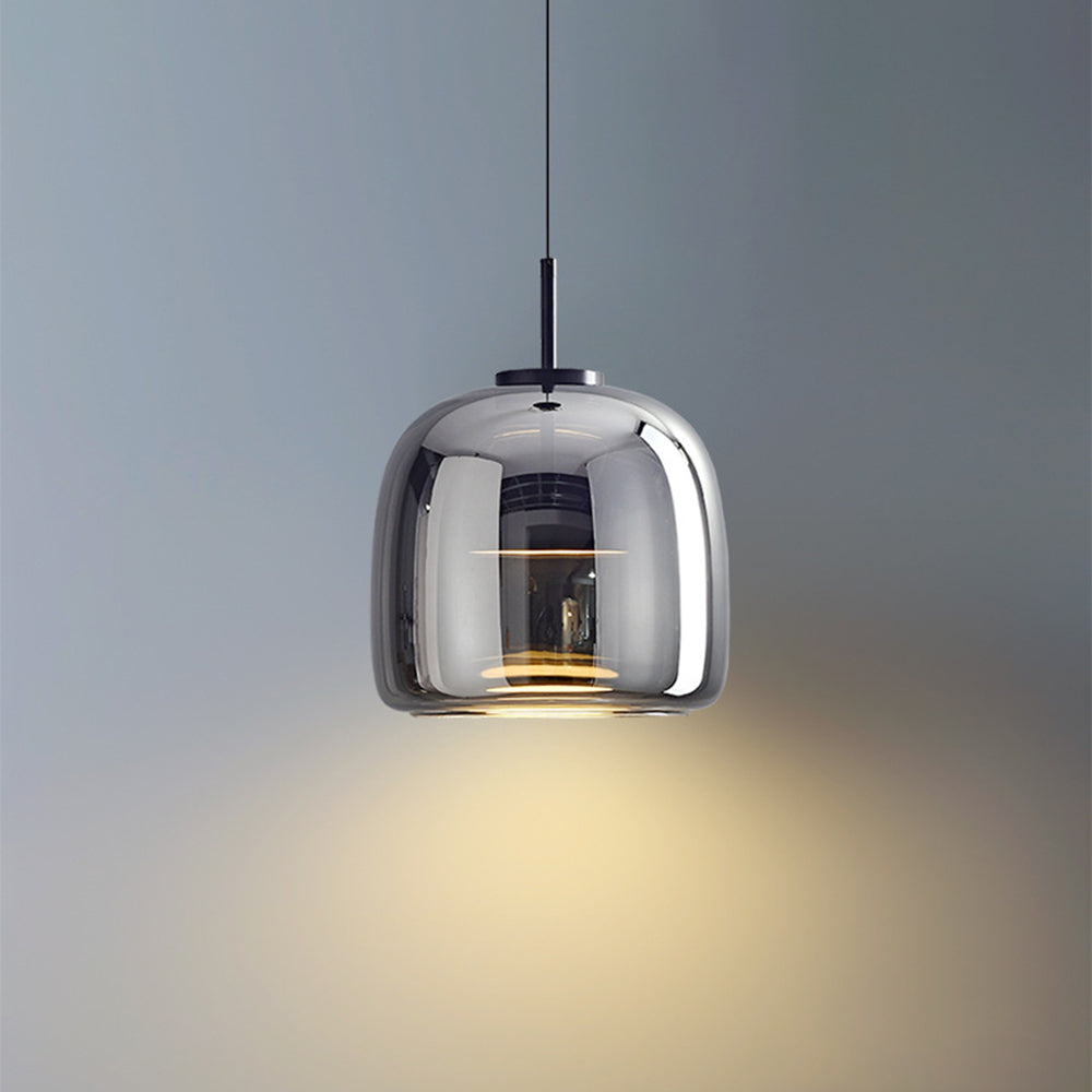 Round Clear Glass Pendant Lamp with Brass Fitting