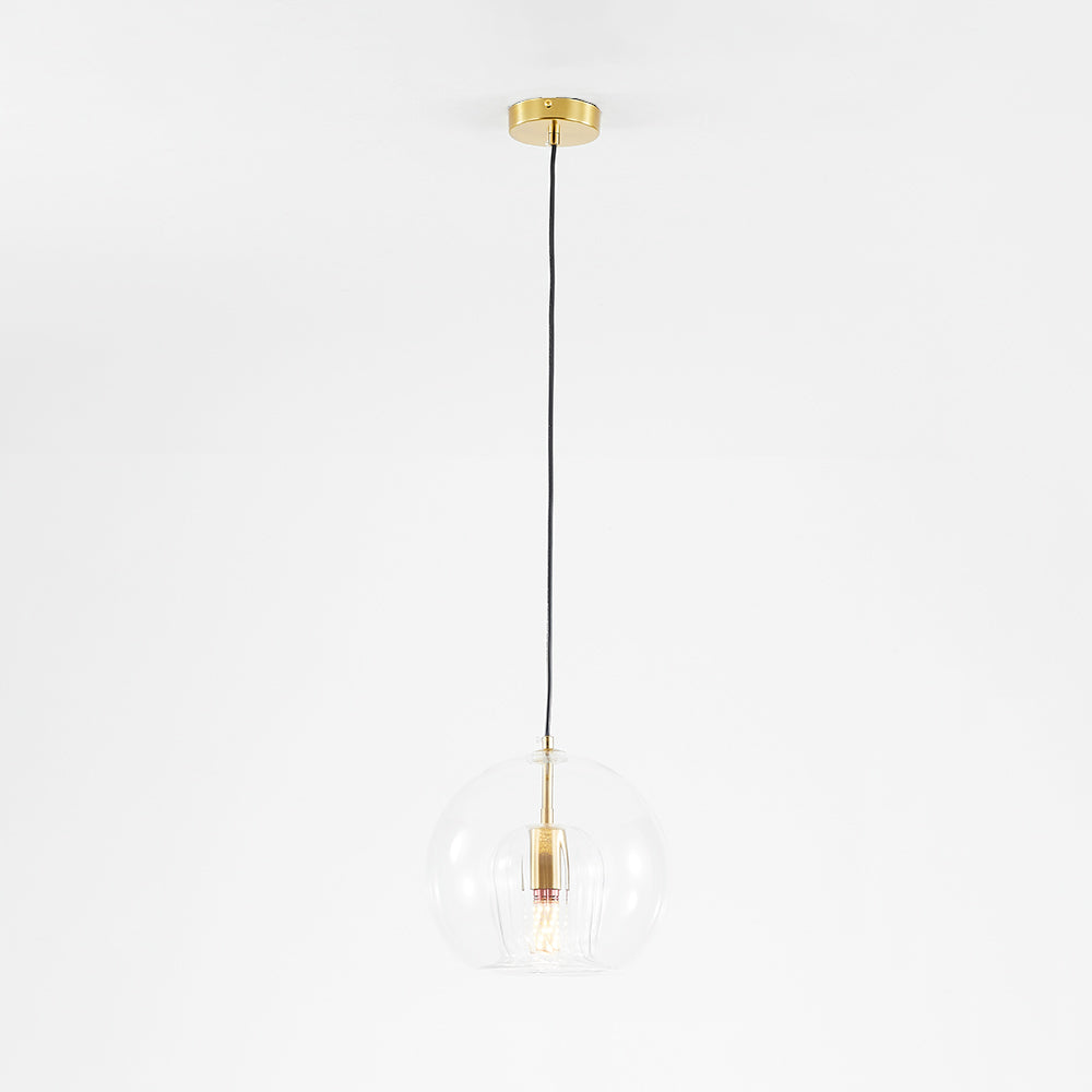 Ribbed Glass Drop Pendant Light