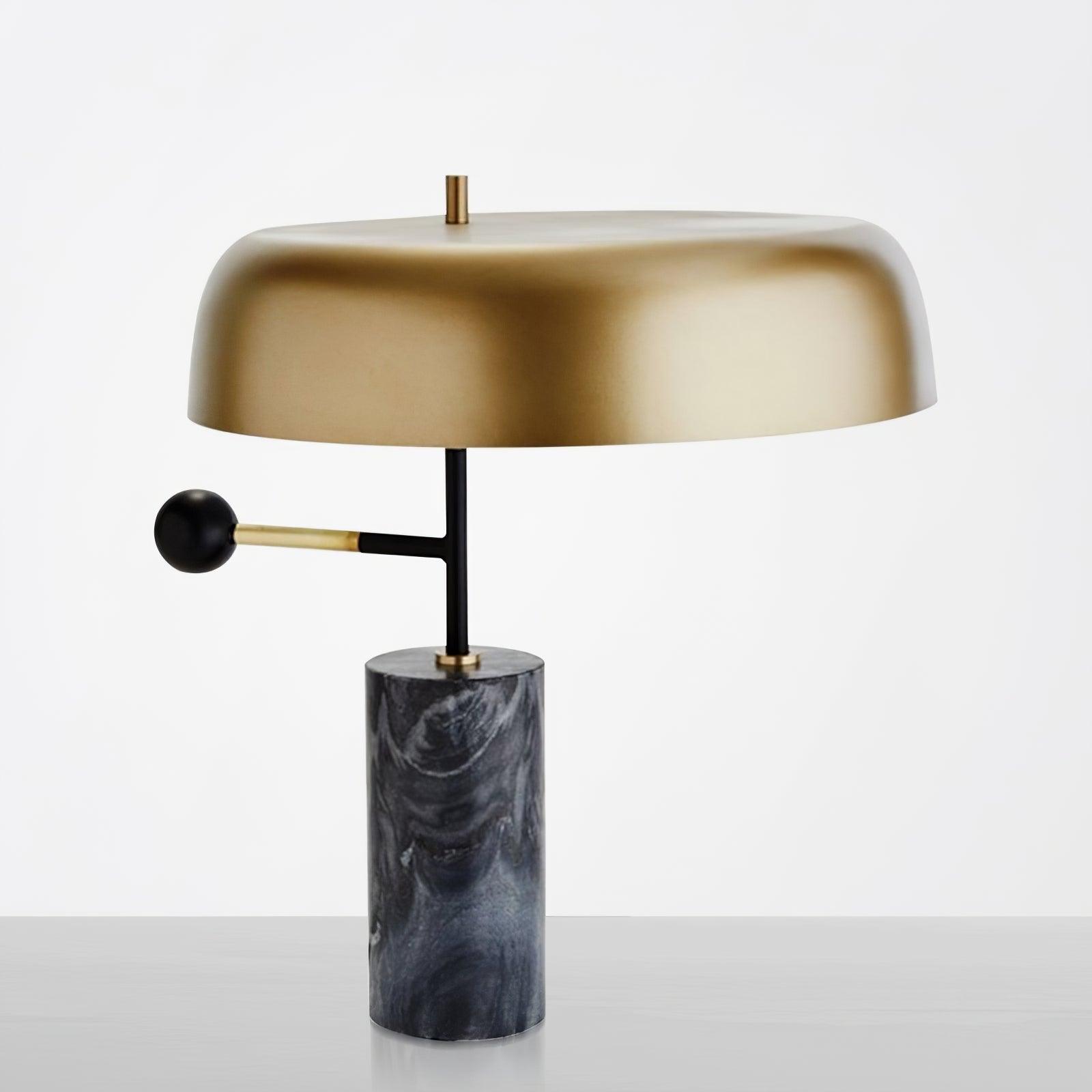 Marble Base Table Lamp with Metal Shade