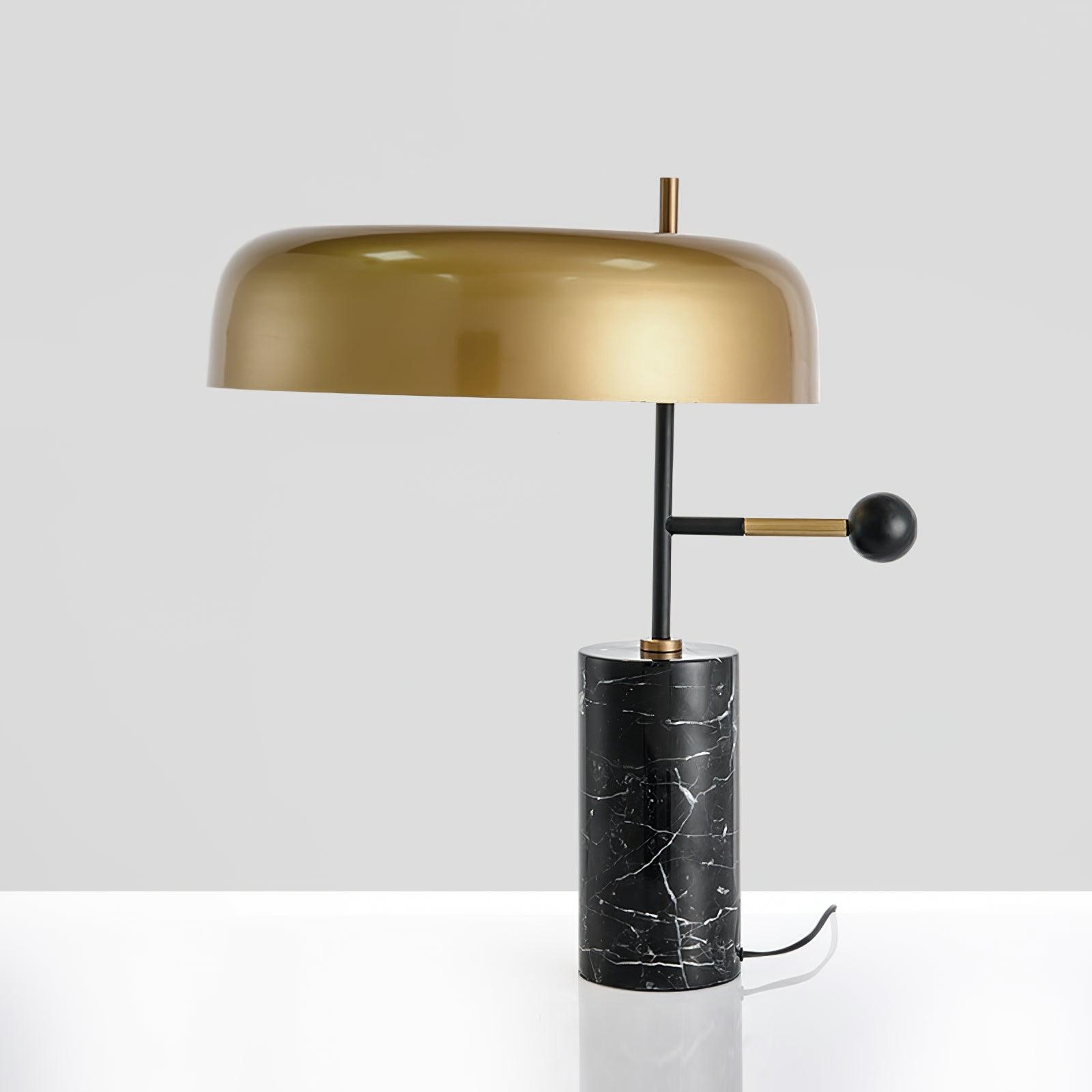Marble Base Table Lamp with Metal Shade
