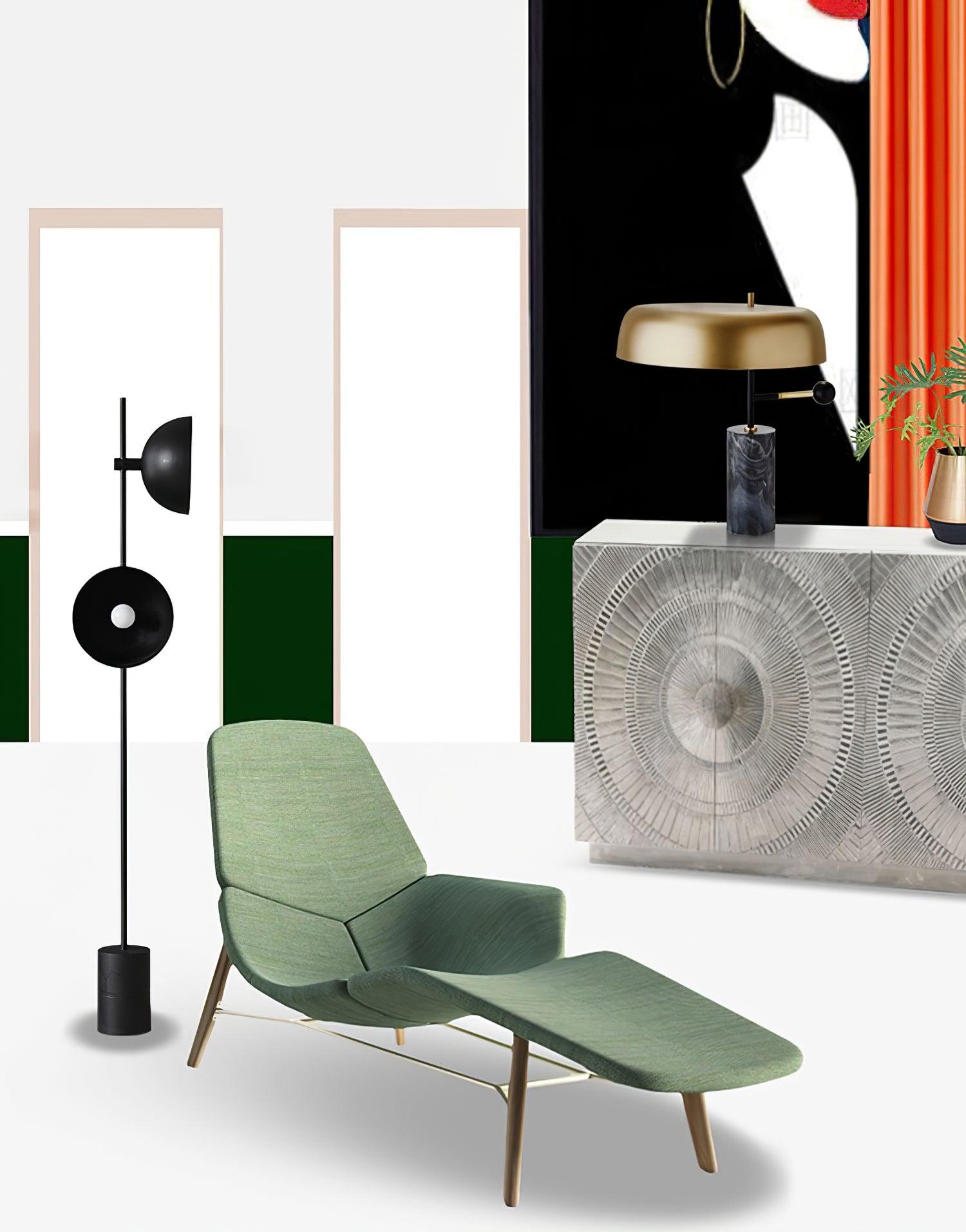 Marble Base Table Lamp with Metal Shade