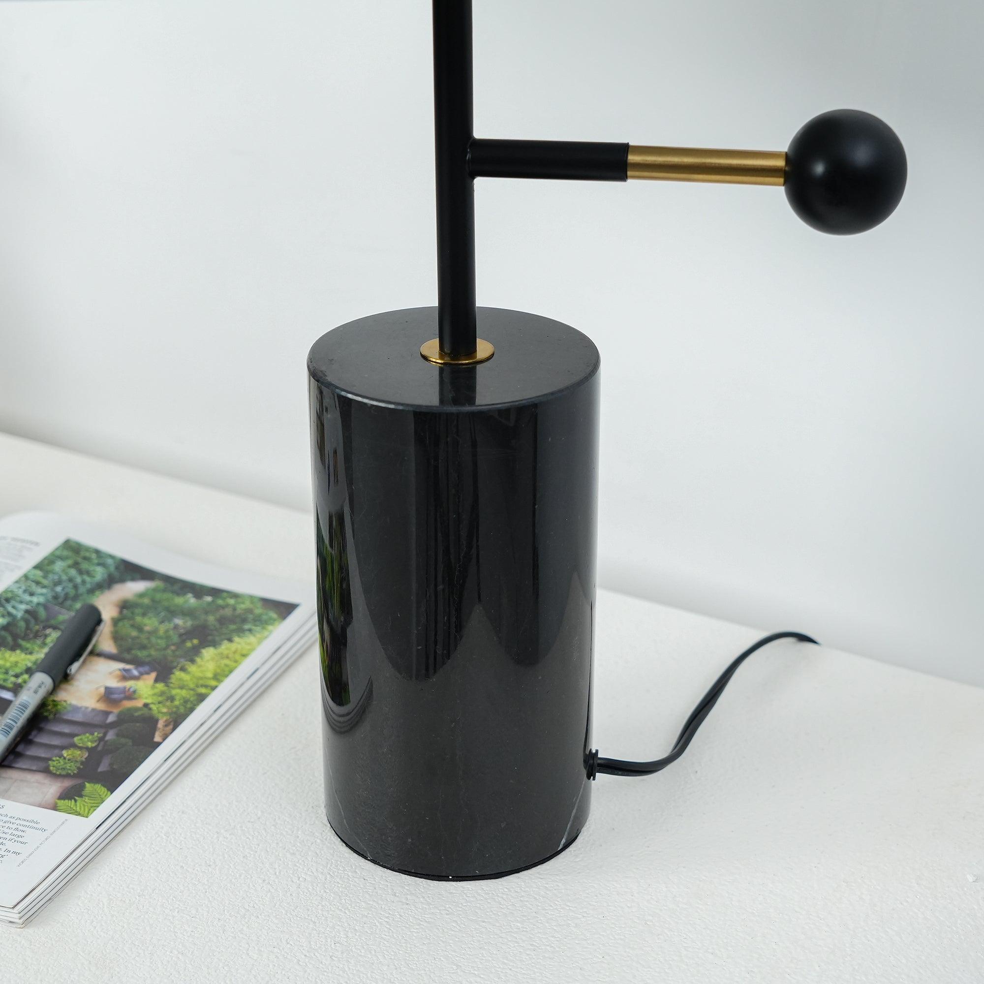 Marble Base Table Lamp with Metal Shade