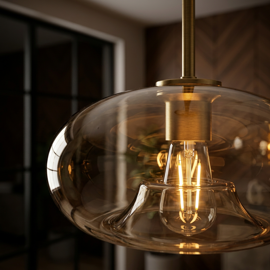 Adjustable Scandinavian Glass Pendant Light