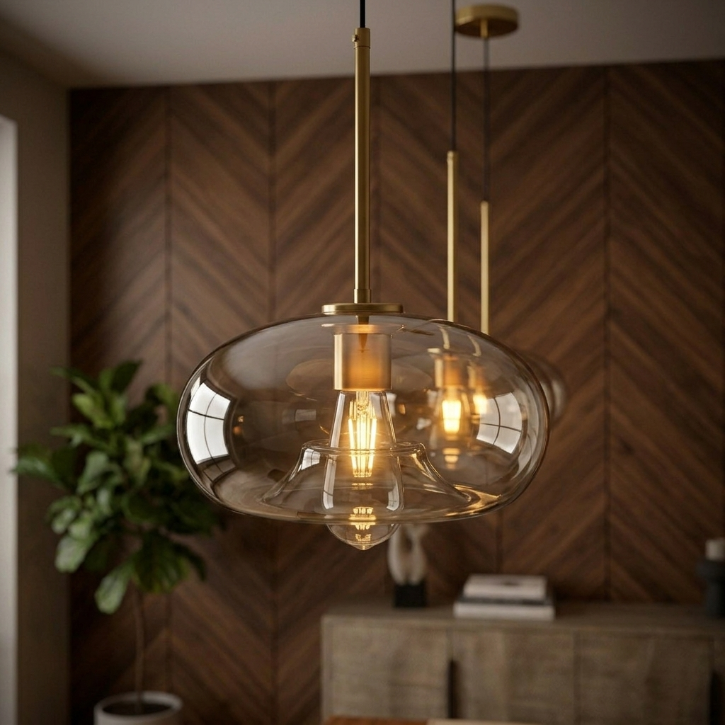 Adjustable Scandinavian Glass Pendant Light
