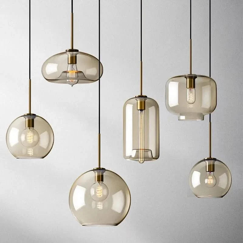Adjustable Scandinavian Glass Pendant Light