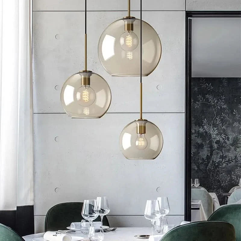 Adjustable Scandinavian Glass Pendant Light