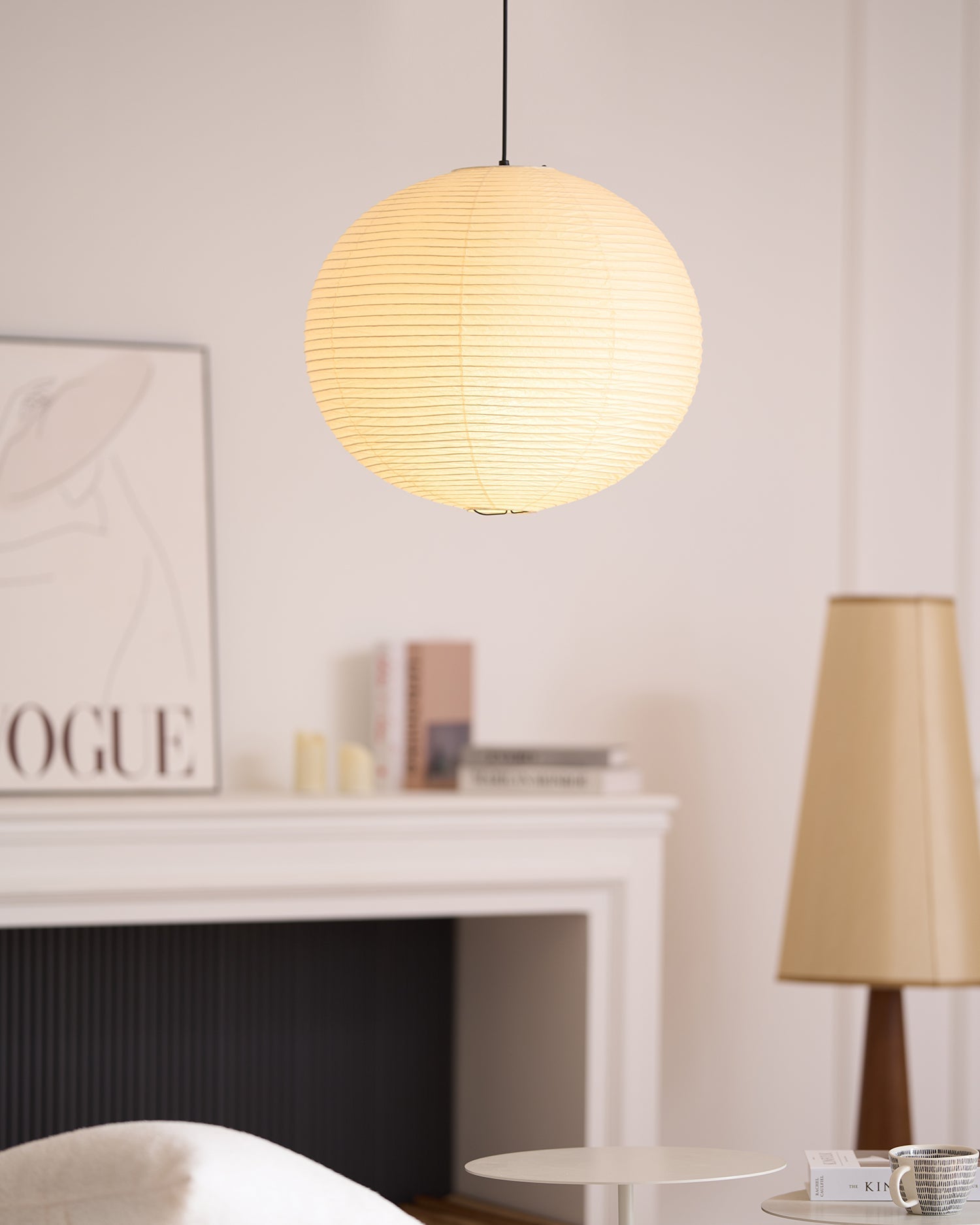 Japanese Inspired Paper Pendant Lamp Soft Ambient Light