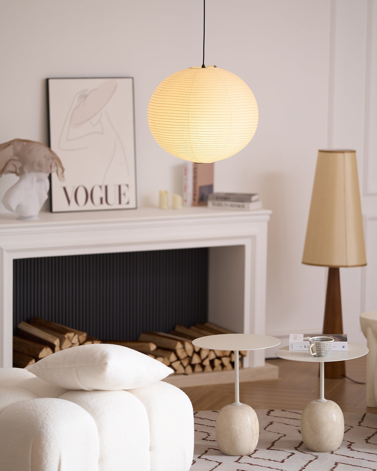 Japanese Inspired Paper Pendant Lamp Soft Ambient Light