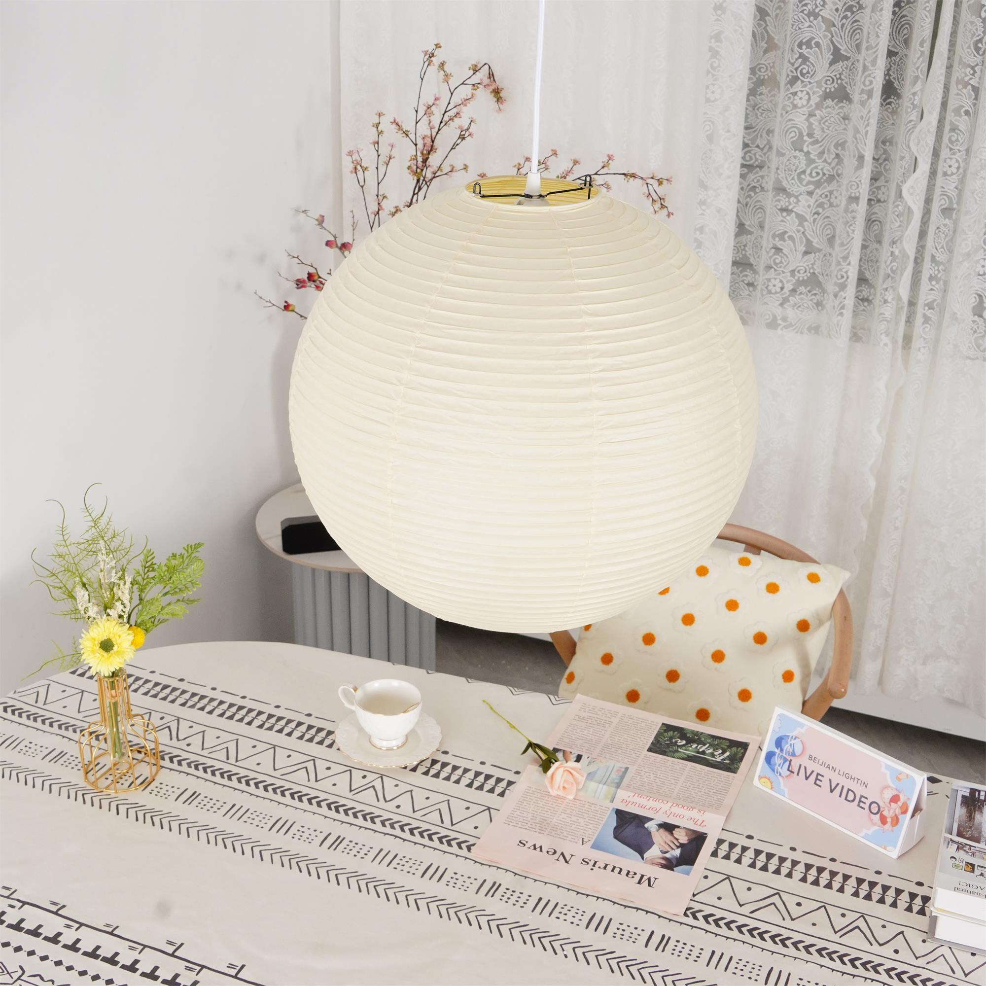 Japanese Inspired Paper Pendant Lamp Soft Ambient Light