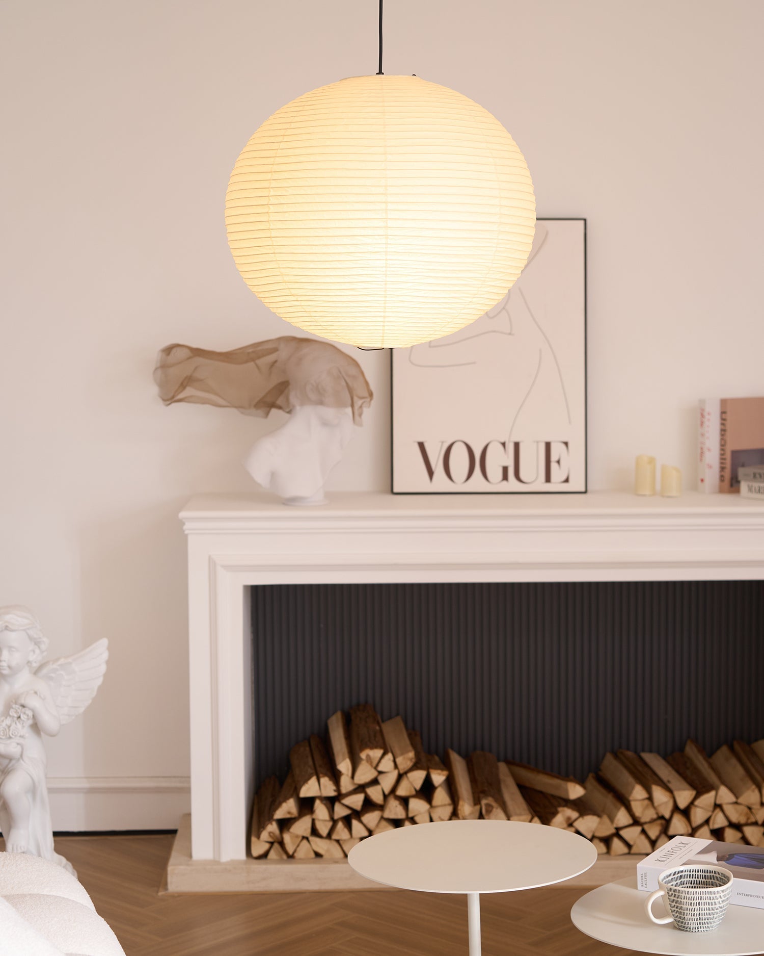 Japanese Inspired Paper Pendant Lamp Soft Ambient Light