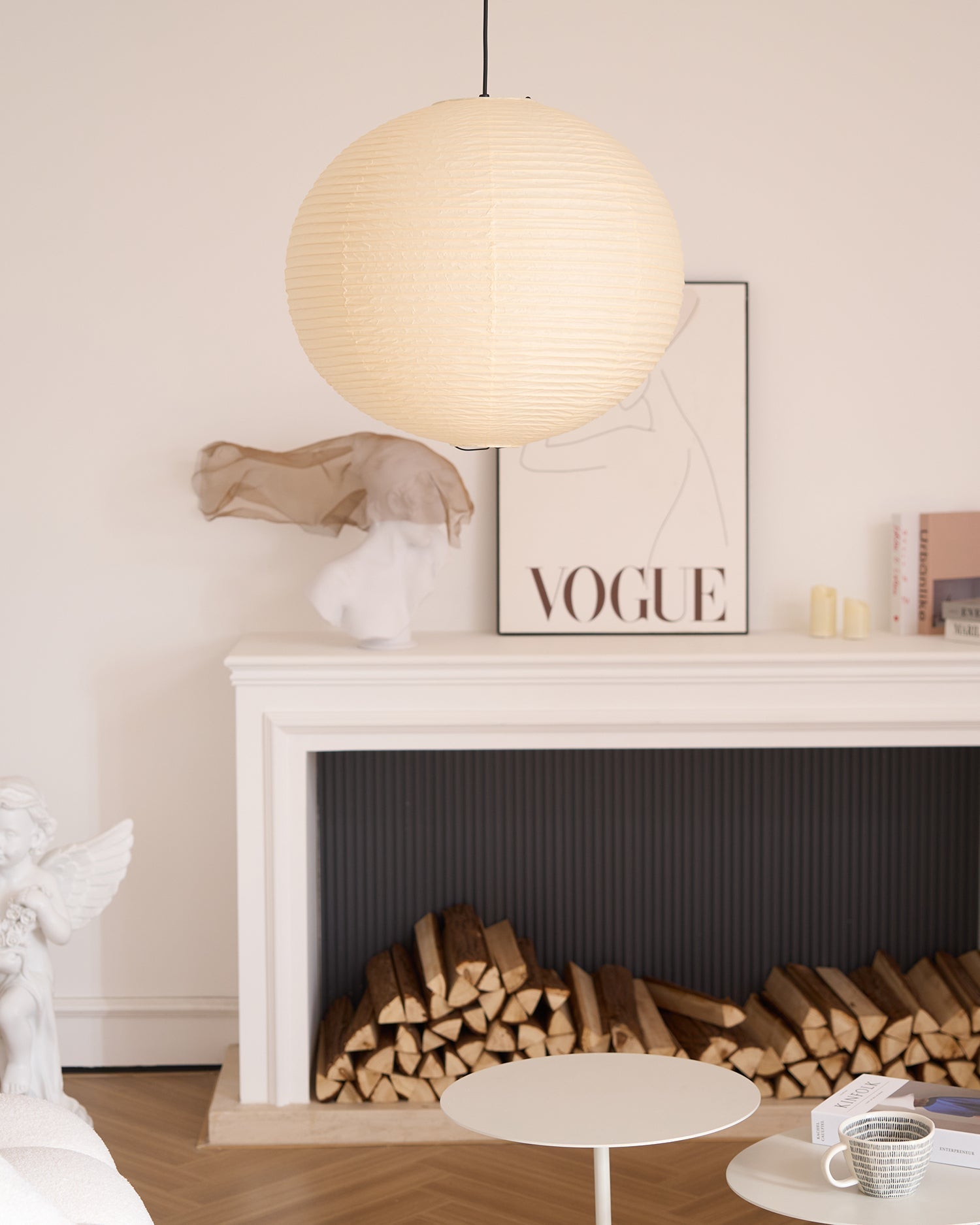 Japanese Inspired Paper Pendant Lamp Soft Ambient Light