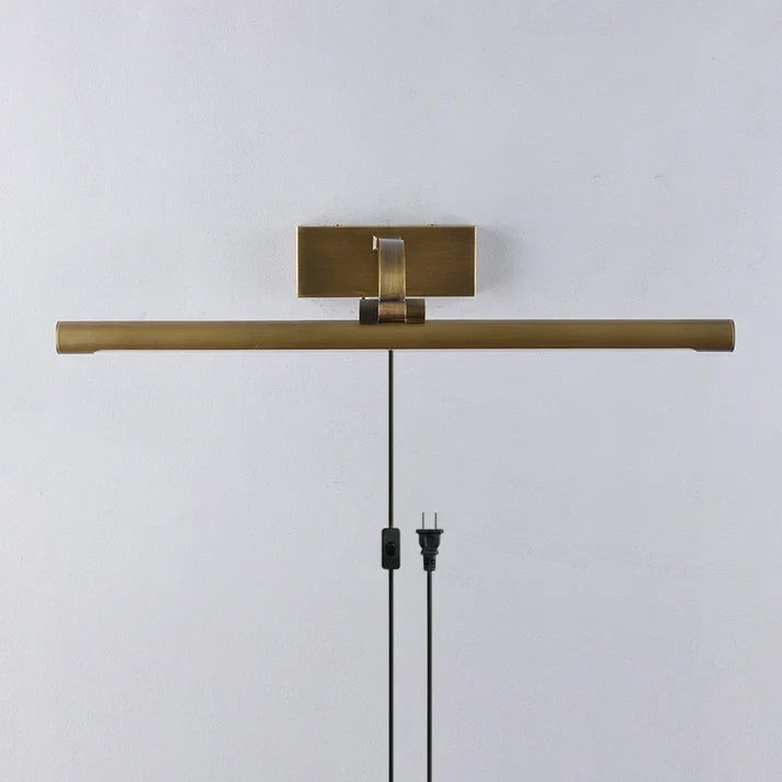 Applique pour tableau vintage en laiton avec prise et bras réglable, à LED