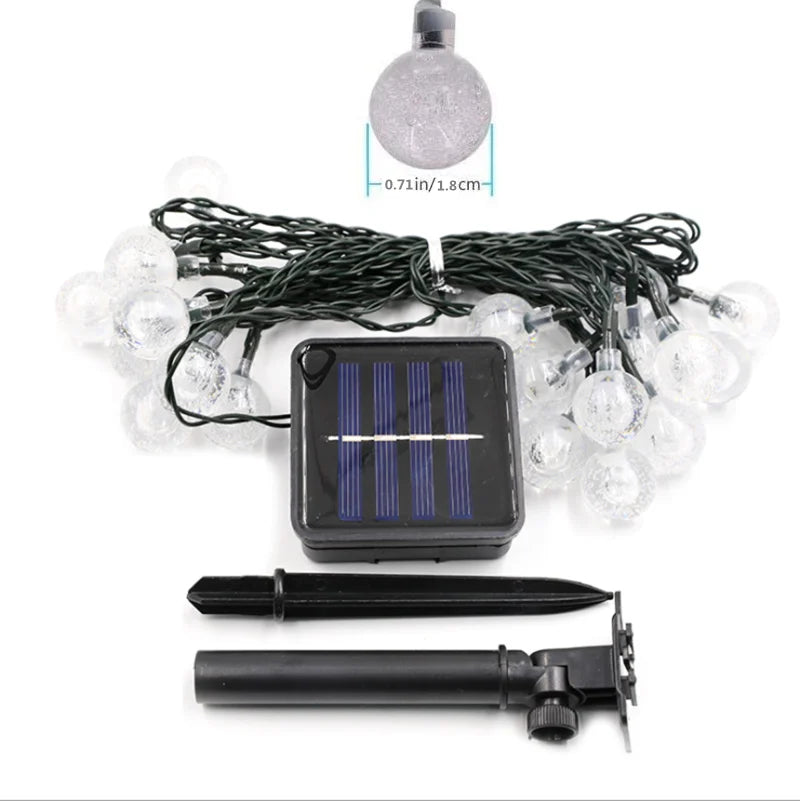 Solar LED Outdoor String Lights with Globe Bulbs