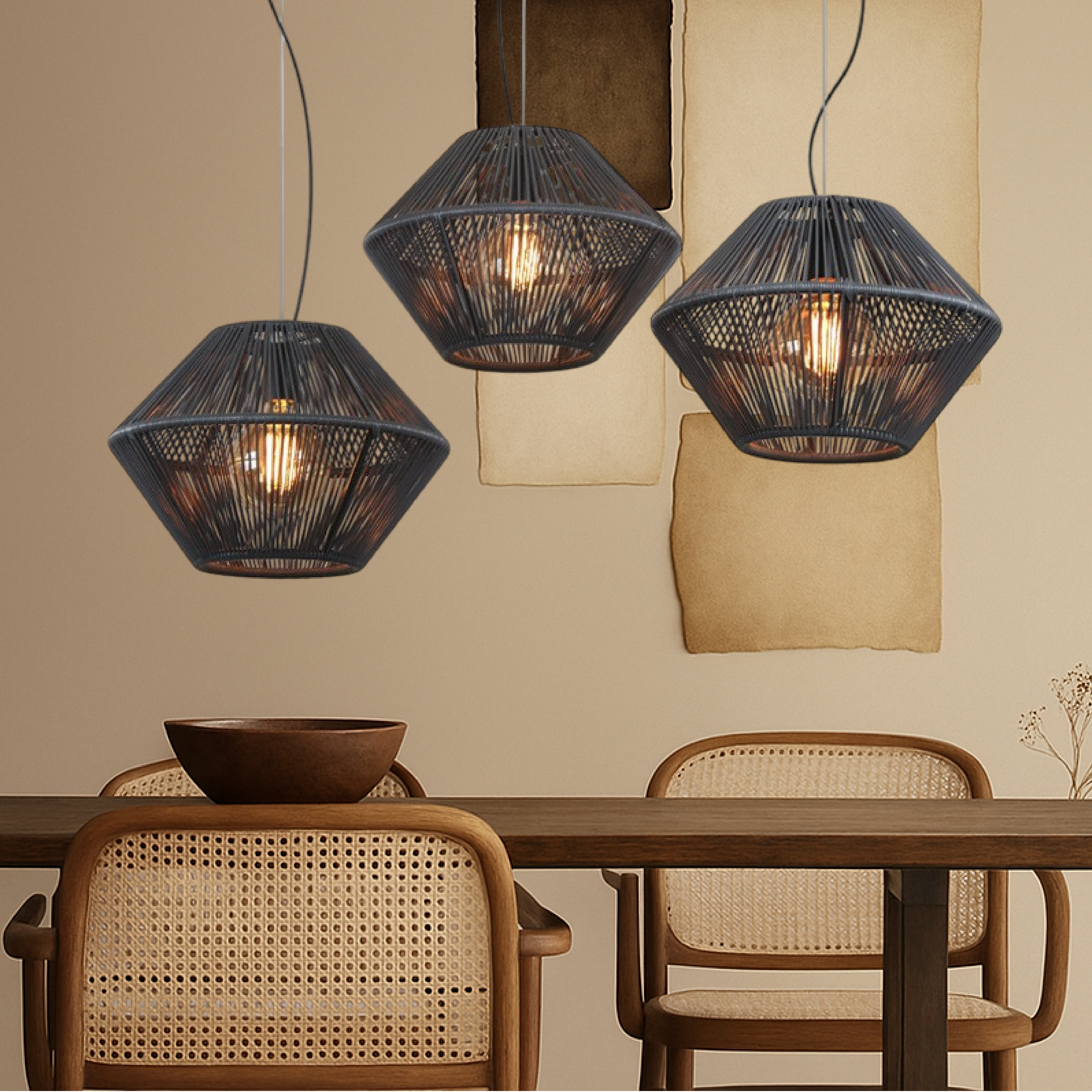 Handmade Woven Hanging Lamp