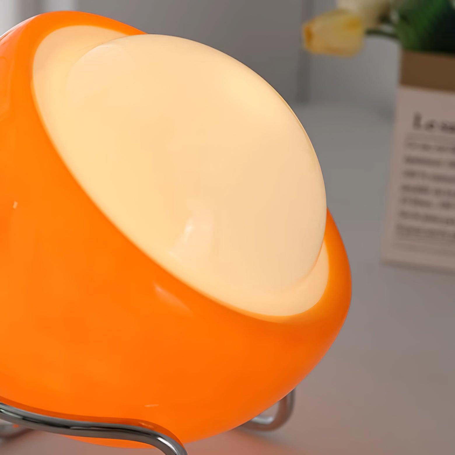 Bauhaus Style Glass-Look Table Lamp with Metal Frame