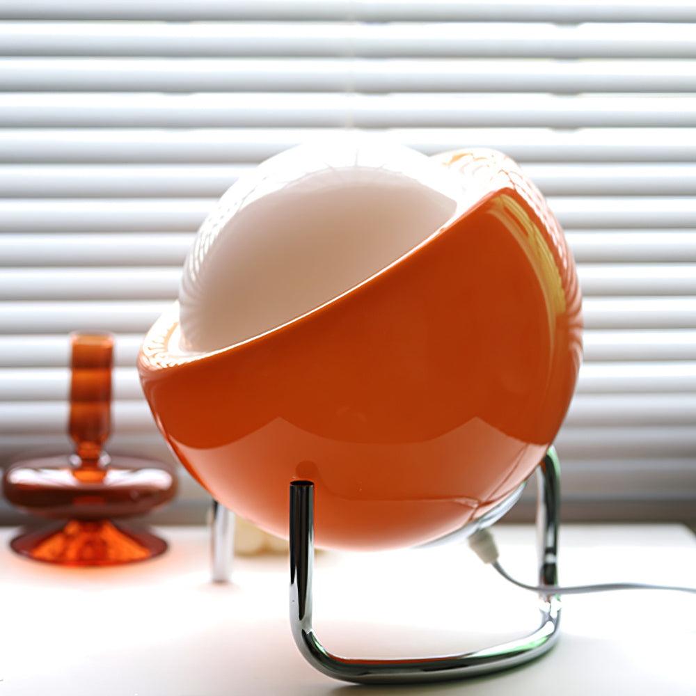 Bauhaus Style Glass-Look Table Lamp with Metal Frame