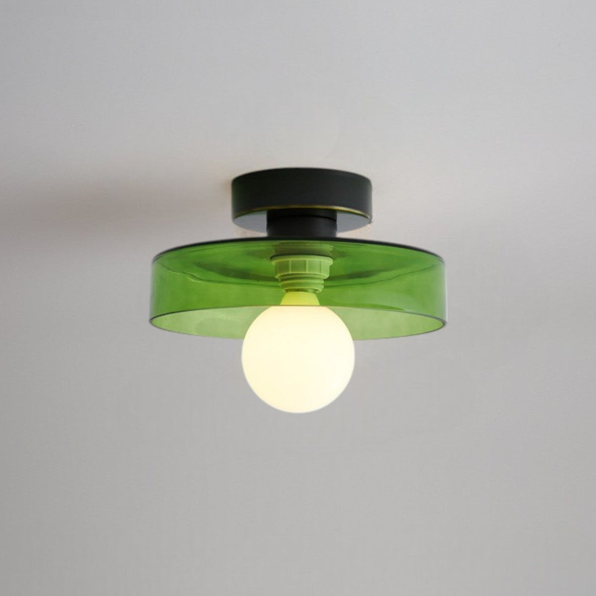 Bauhaus Ceiling Light with Layered Glass Shade and Globe