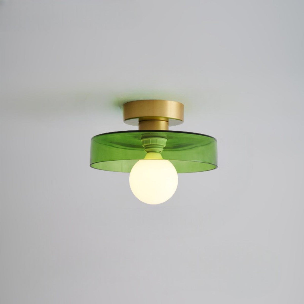 Bauhaus Ceiling Light with Layered Glass Shade and Globe