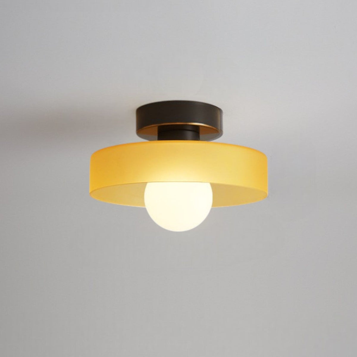 Bauhaus Ceiling Light with Layered Glass Shade and Globe