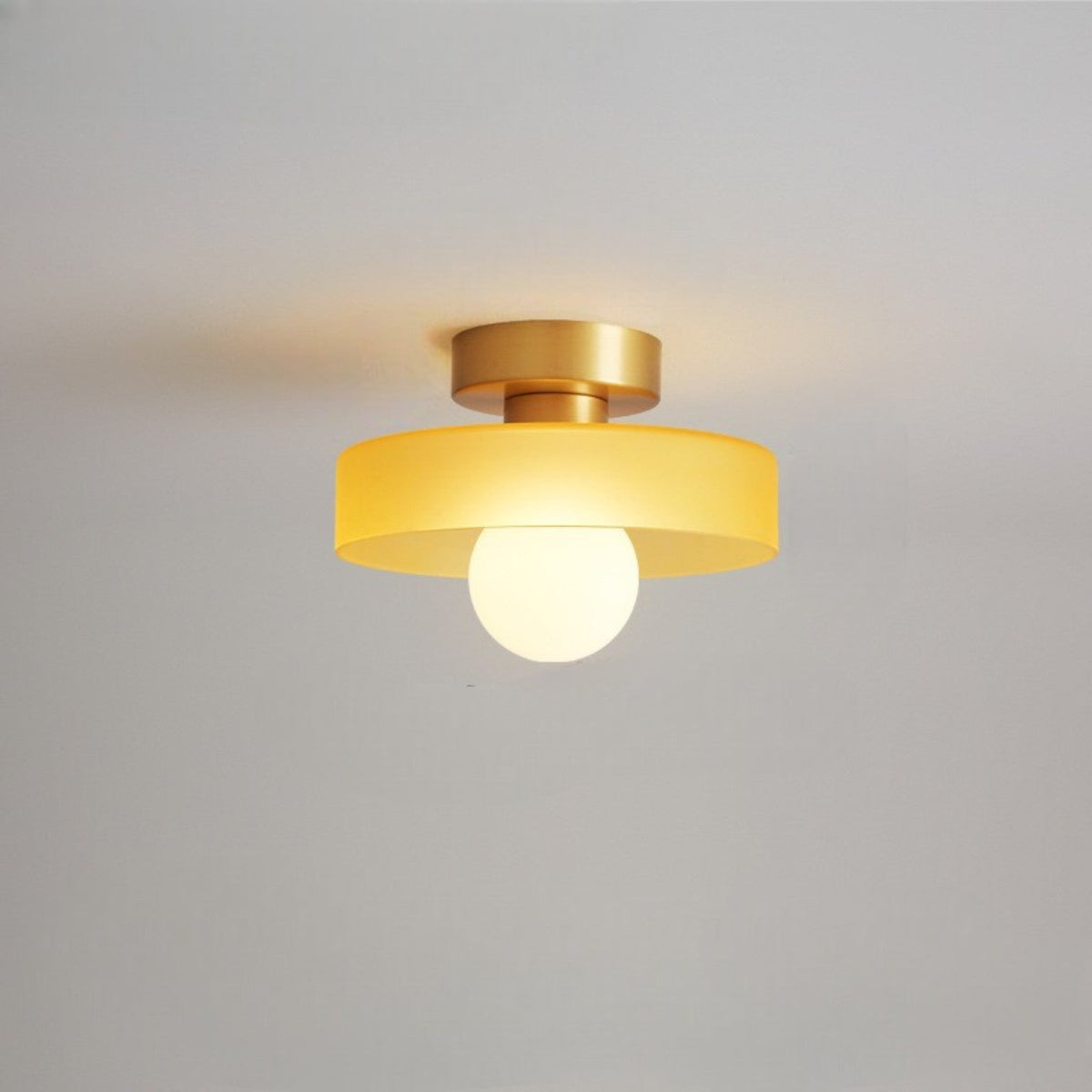 Bauhaus Ceiling Light with Layered Glass Shade and Globe