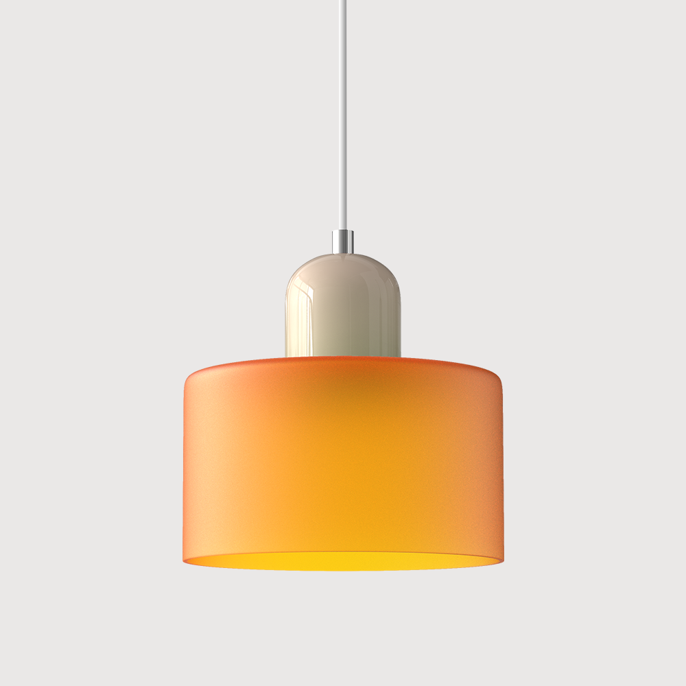 Suspension Bauhaus avec verre coloré et hauteur réglable