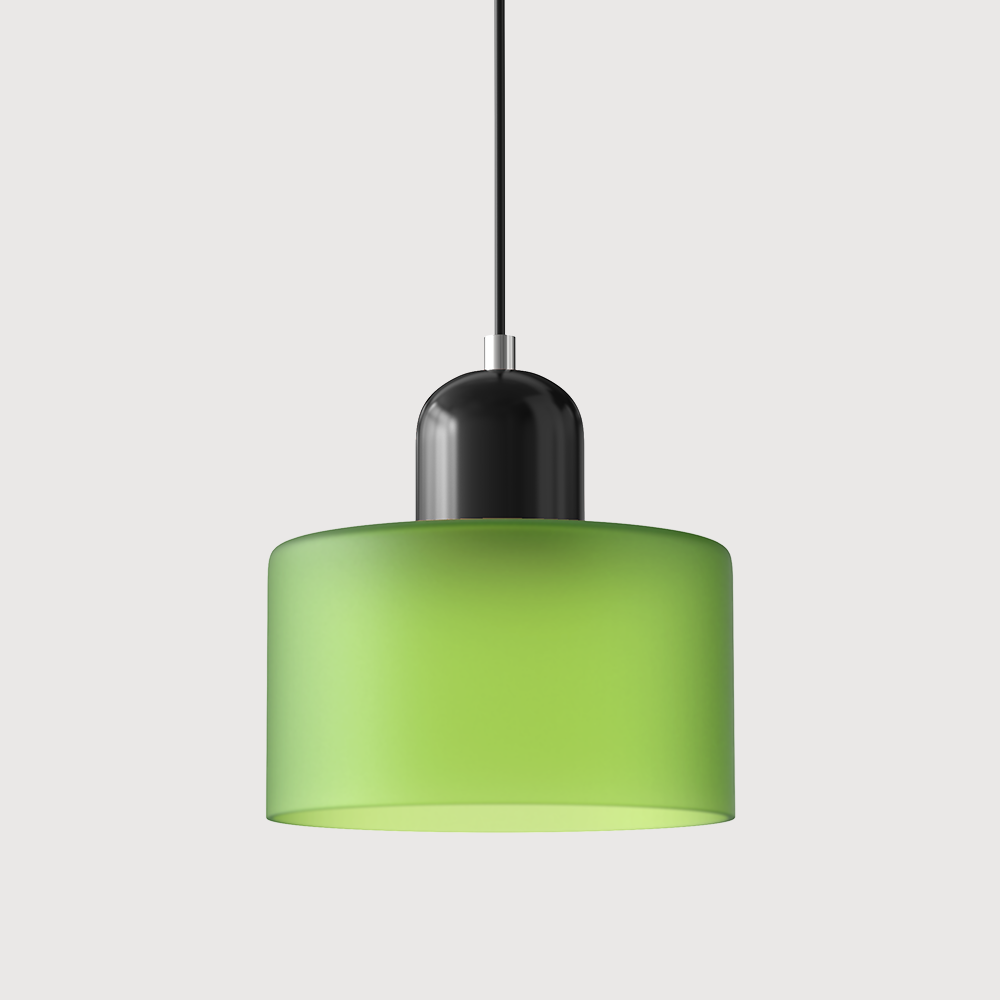 Suspension Bauhaus avec verre coloré et hauteur réglable