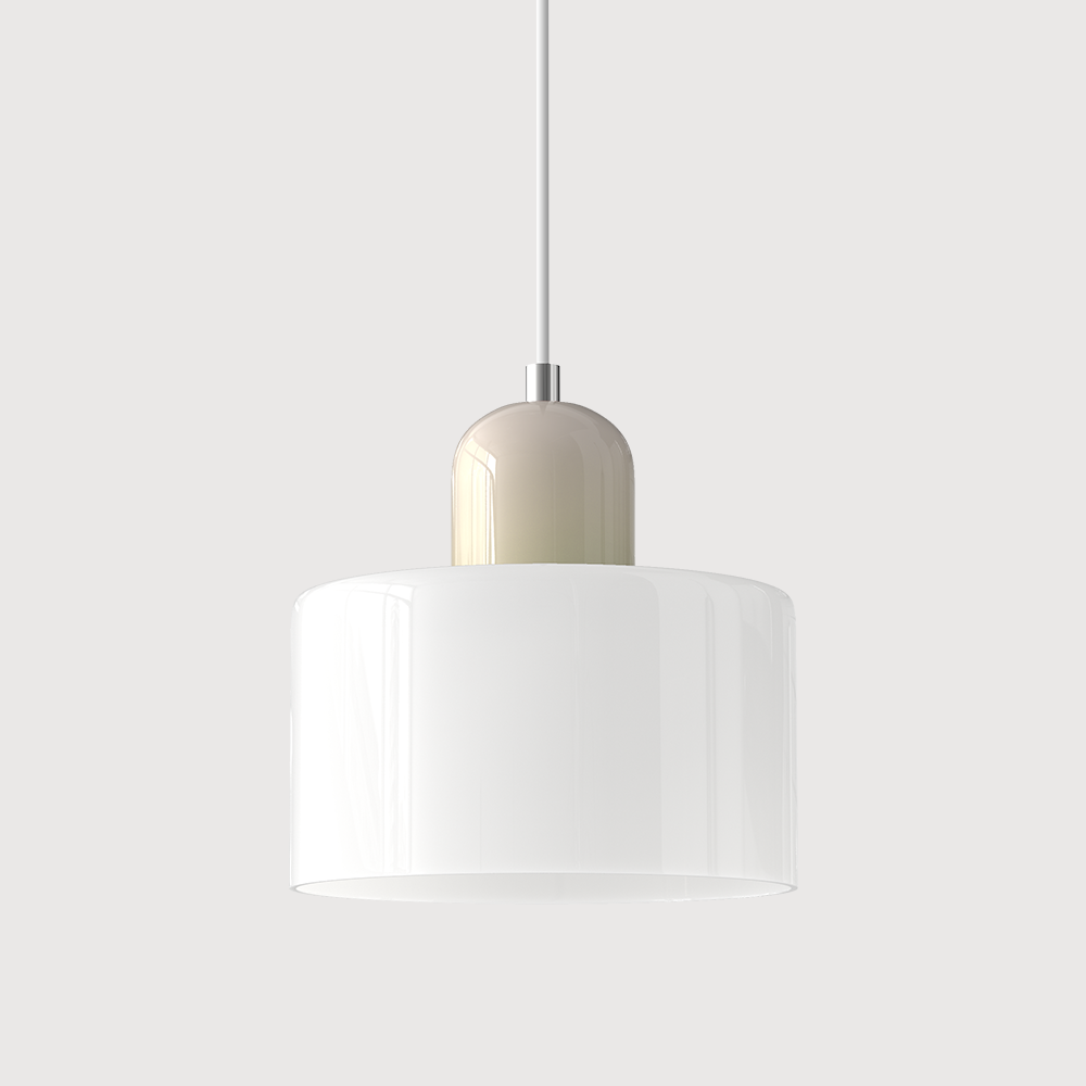 Suspension Bauhaus avec verre coloré et hauteur réglable