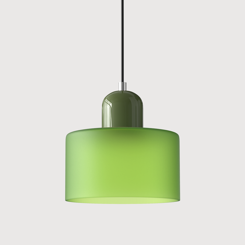 Suspension Bauhaus avec verre coloré et hauteur réglable