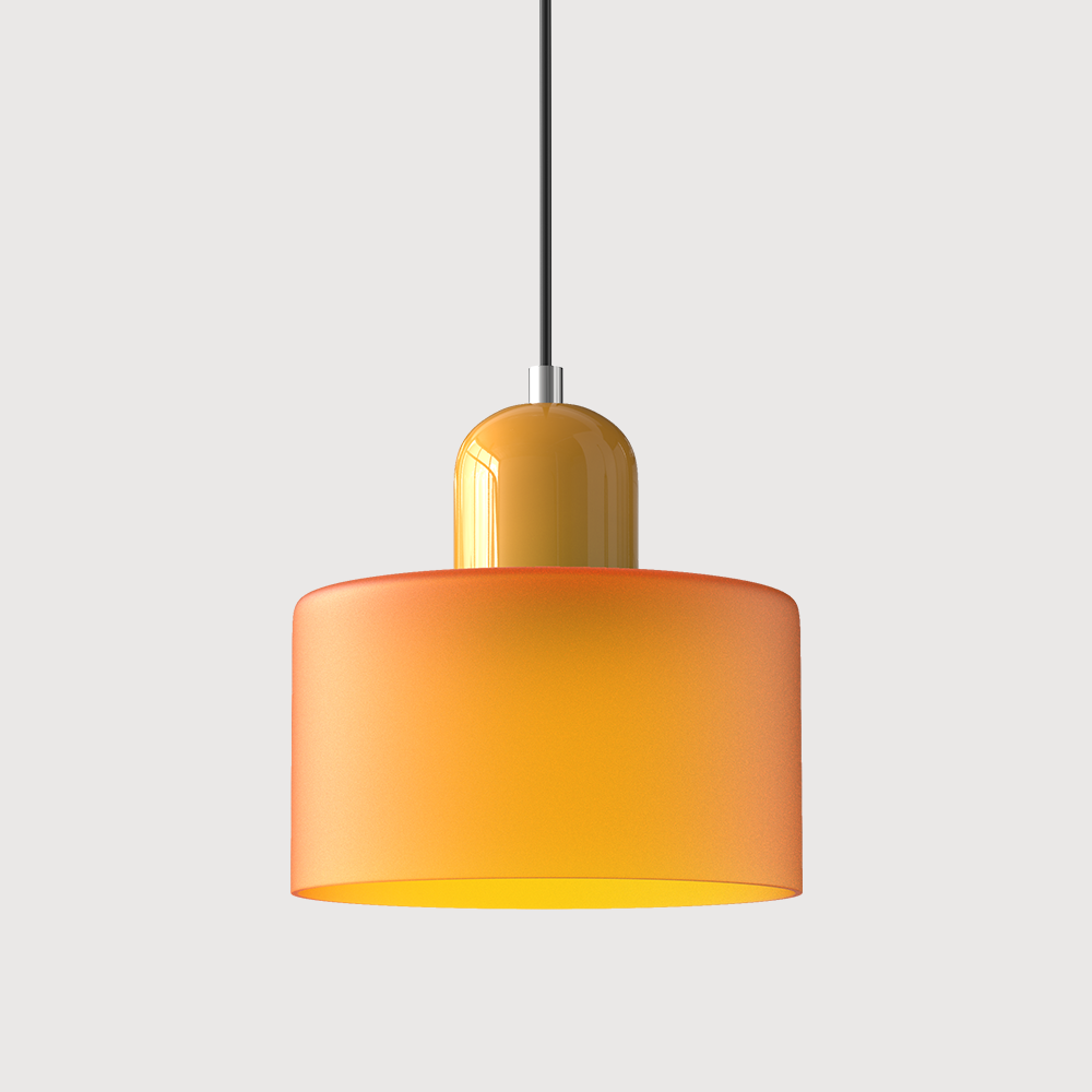 Suspension Bauhaus avec verre coloré et hauteur réglable