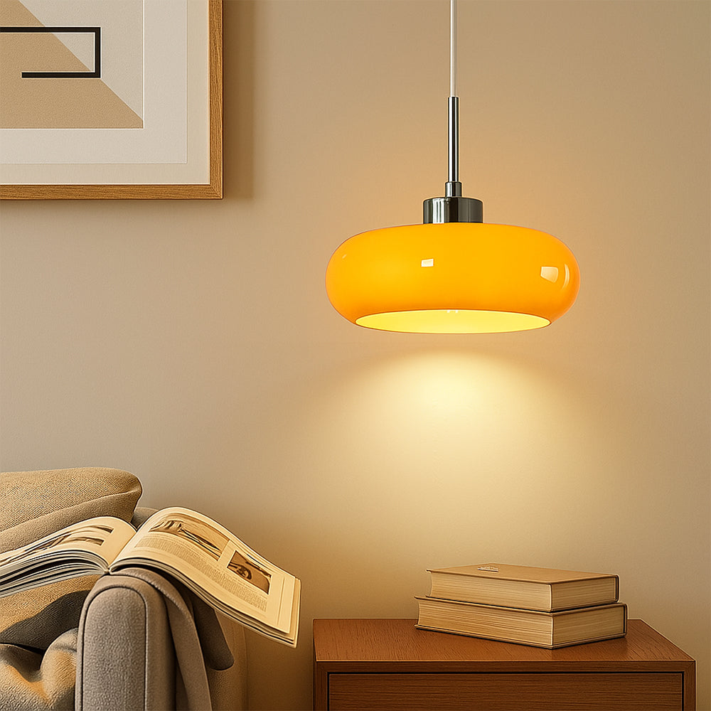 Bauhaus pendant light with rounded ring shade