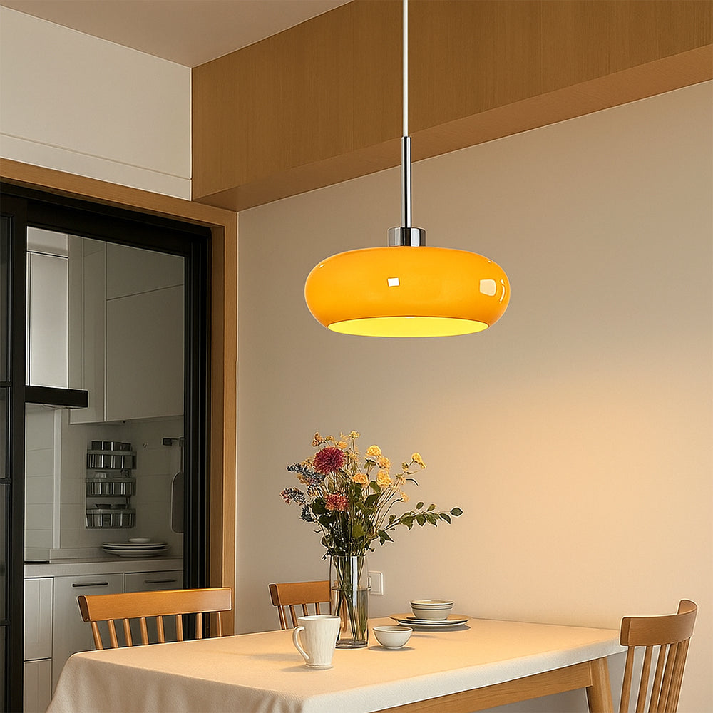 Bauhaus pendant light with rounded ring shade