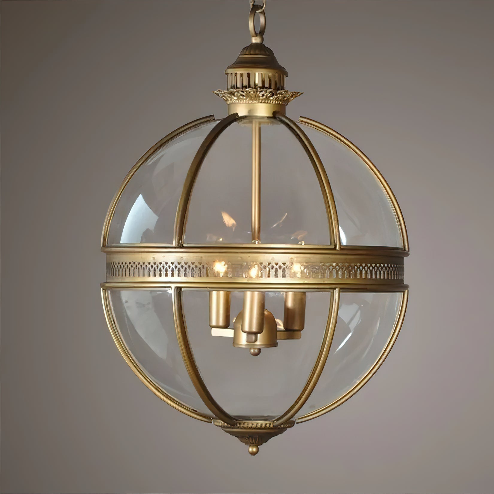 Vintage Glass Pendant Light Industrial Globe Hanging Fixture