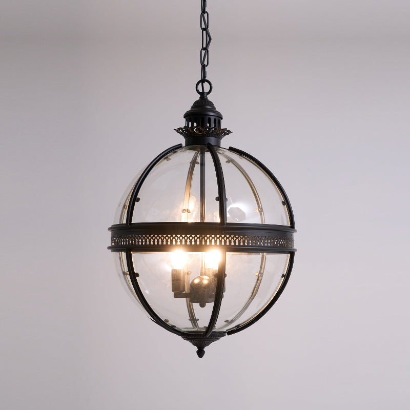 Vintage Glass Pendant Light Industrial Globe Hanging Fixture