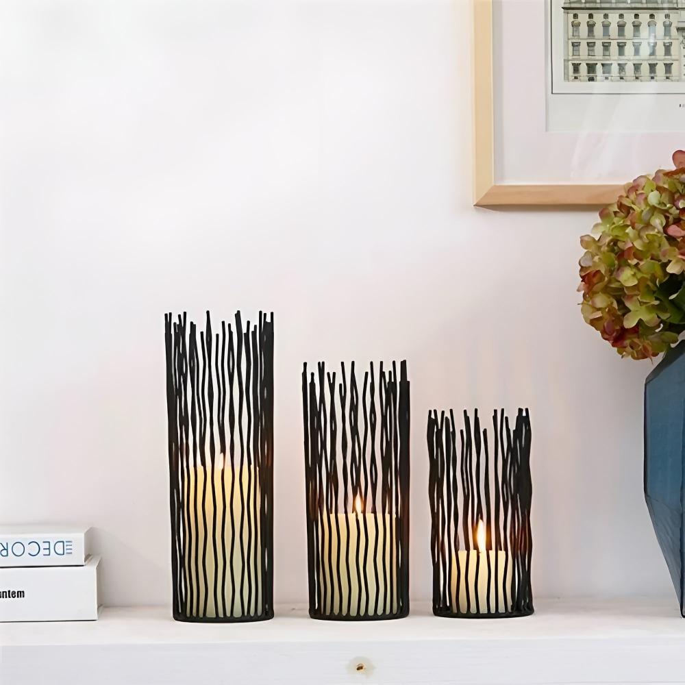 Decorative Iron Candle Holder with Sculptural Branch Design