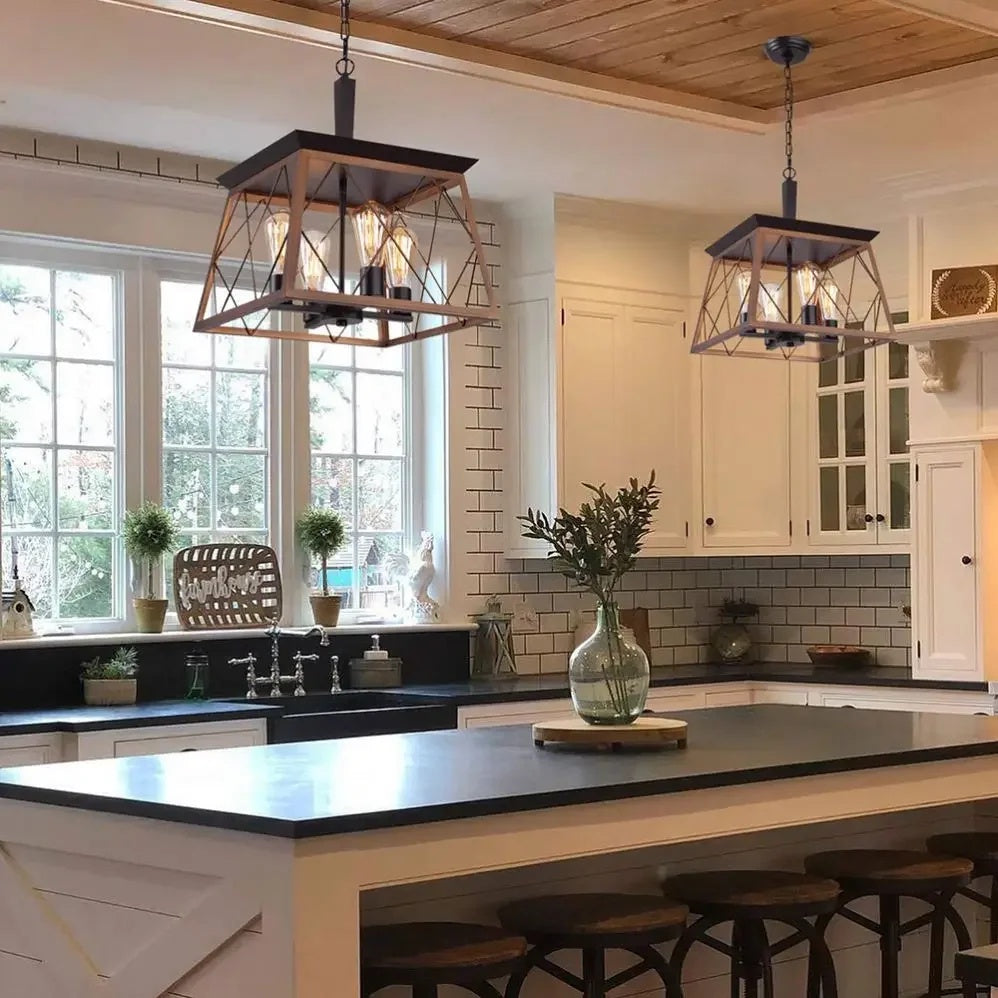 Cage-Shaped Ceiling Light