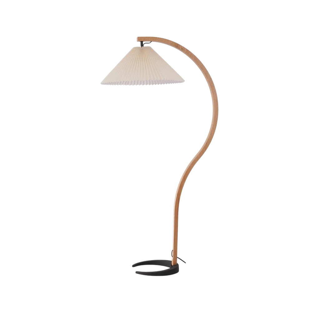 Scandinavian Pleated Curved Floor Lamp