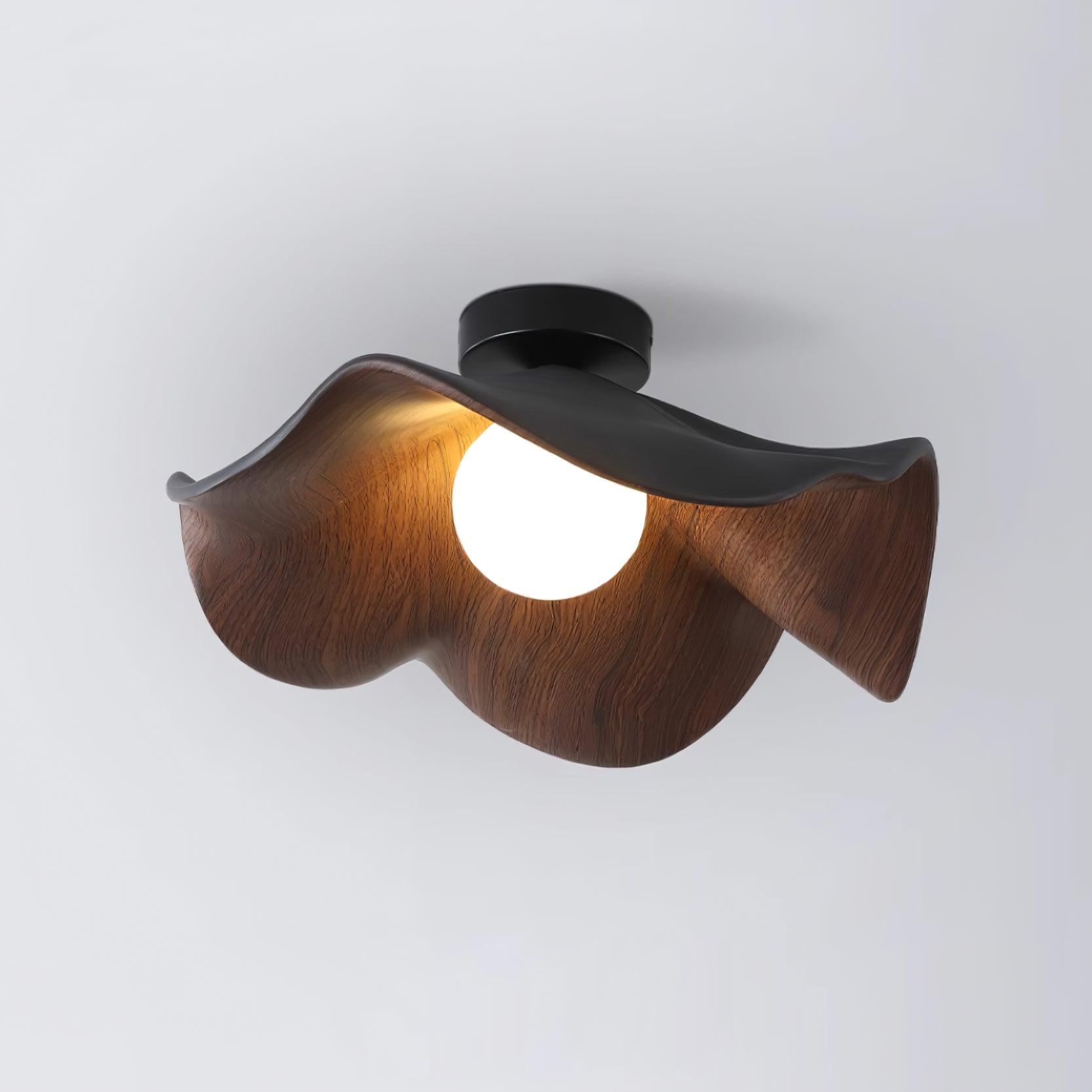 Modern Ceiling Lamp Sculptural Wood Inspired Design