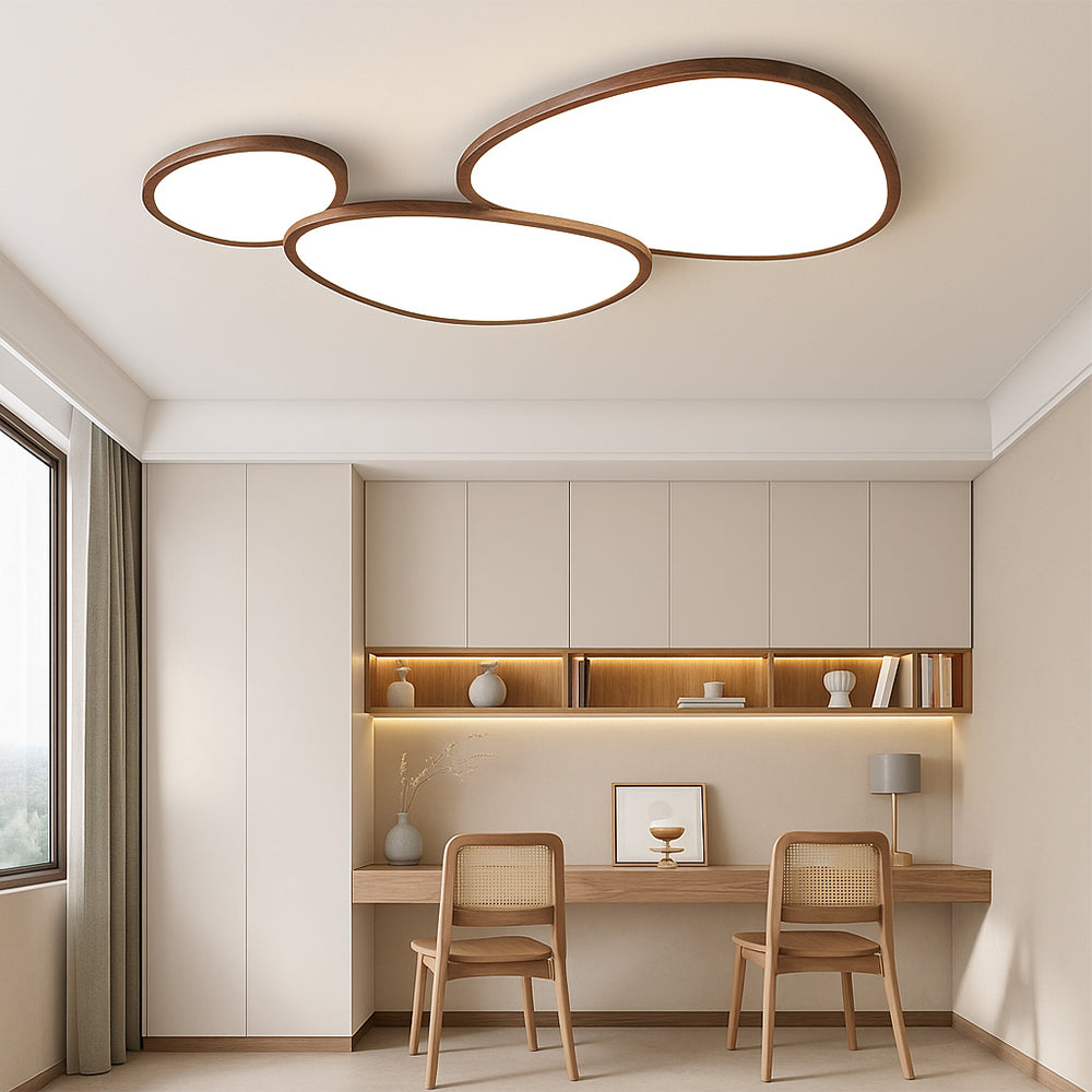 Nordic Ultra Thin Dark Wooden Ceiling Light