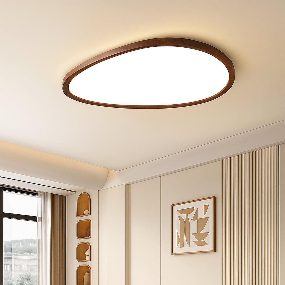 Nordic Ultra Thin Dark Wooden Ceiling Light