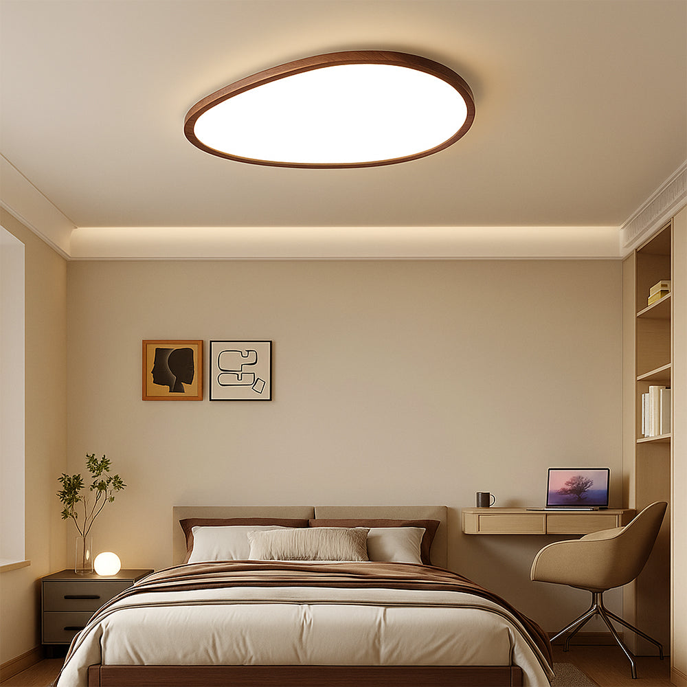 Nordic Ultra Thin Dark Wooden Ceiling Light