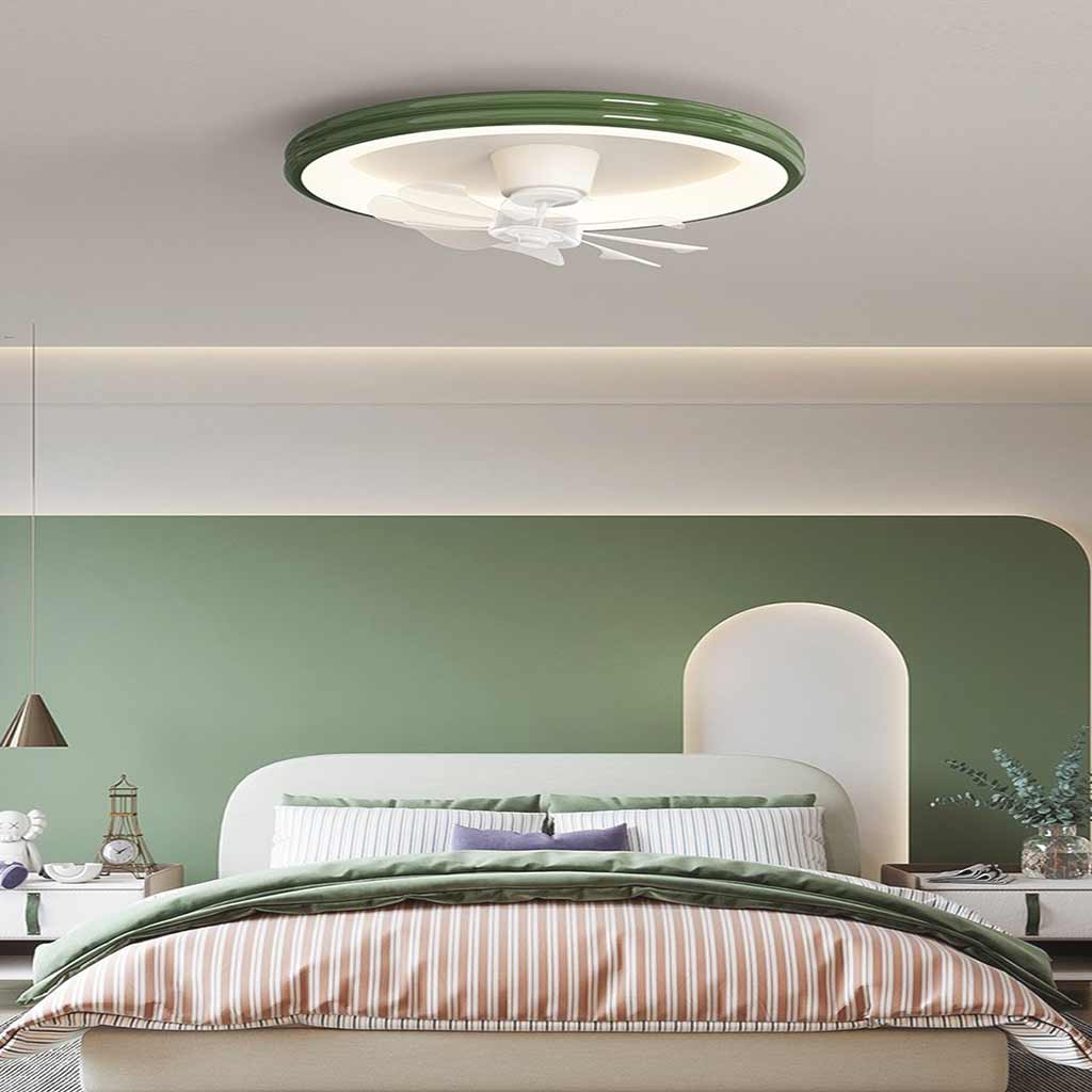 Inbouw Plafondventilator Met LED Licht En Circulair Frame