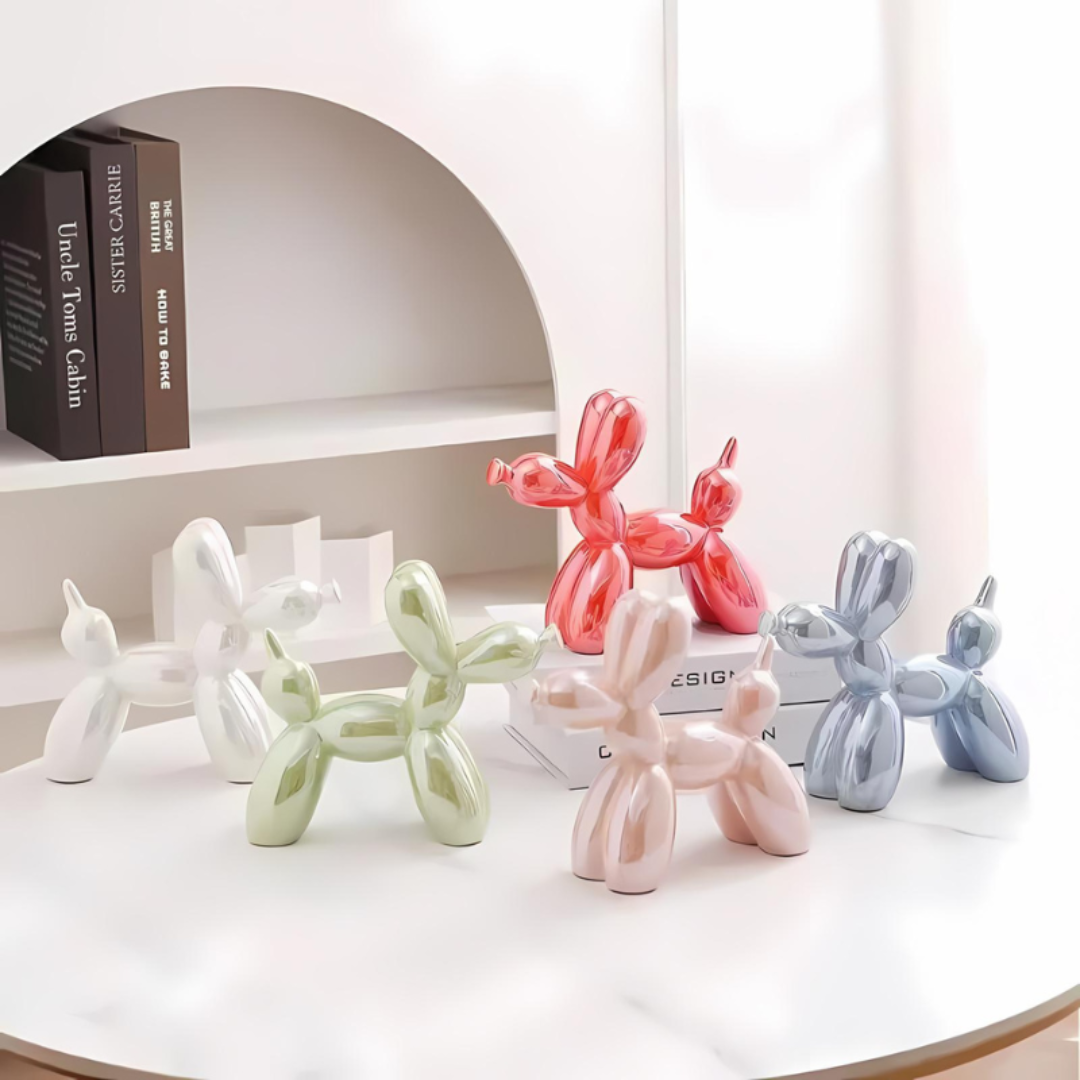 Ceramic Balloon Dog Sculpture Modern Playful Home Decor