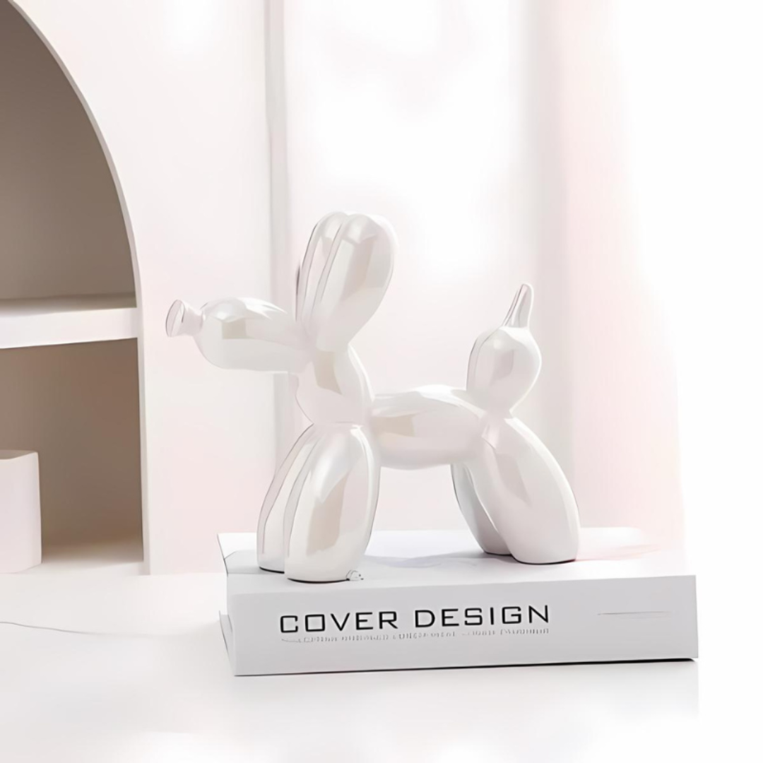 Ceramic Balloon Dog Sculpture Modern Playful Home Decor