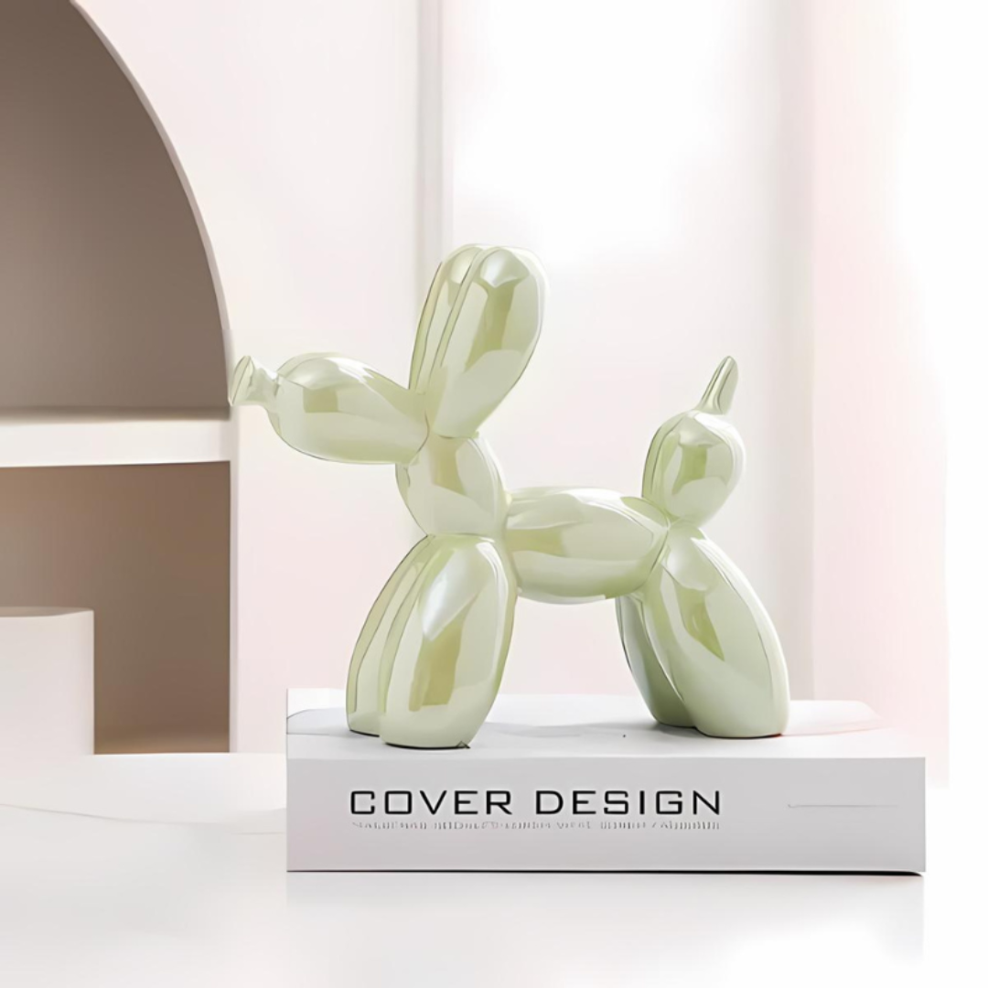 Ceramic Balloon Dog Sculpture Modern Playful Home Decor