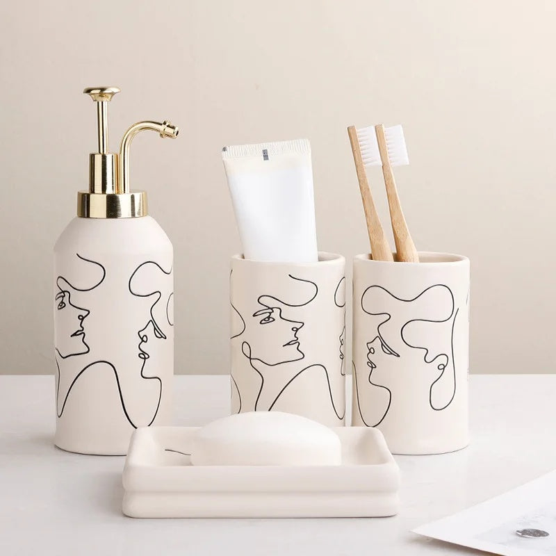 Ceramic Bathroom Accessory Set