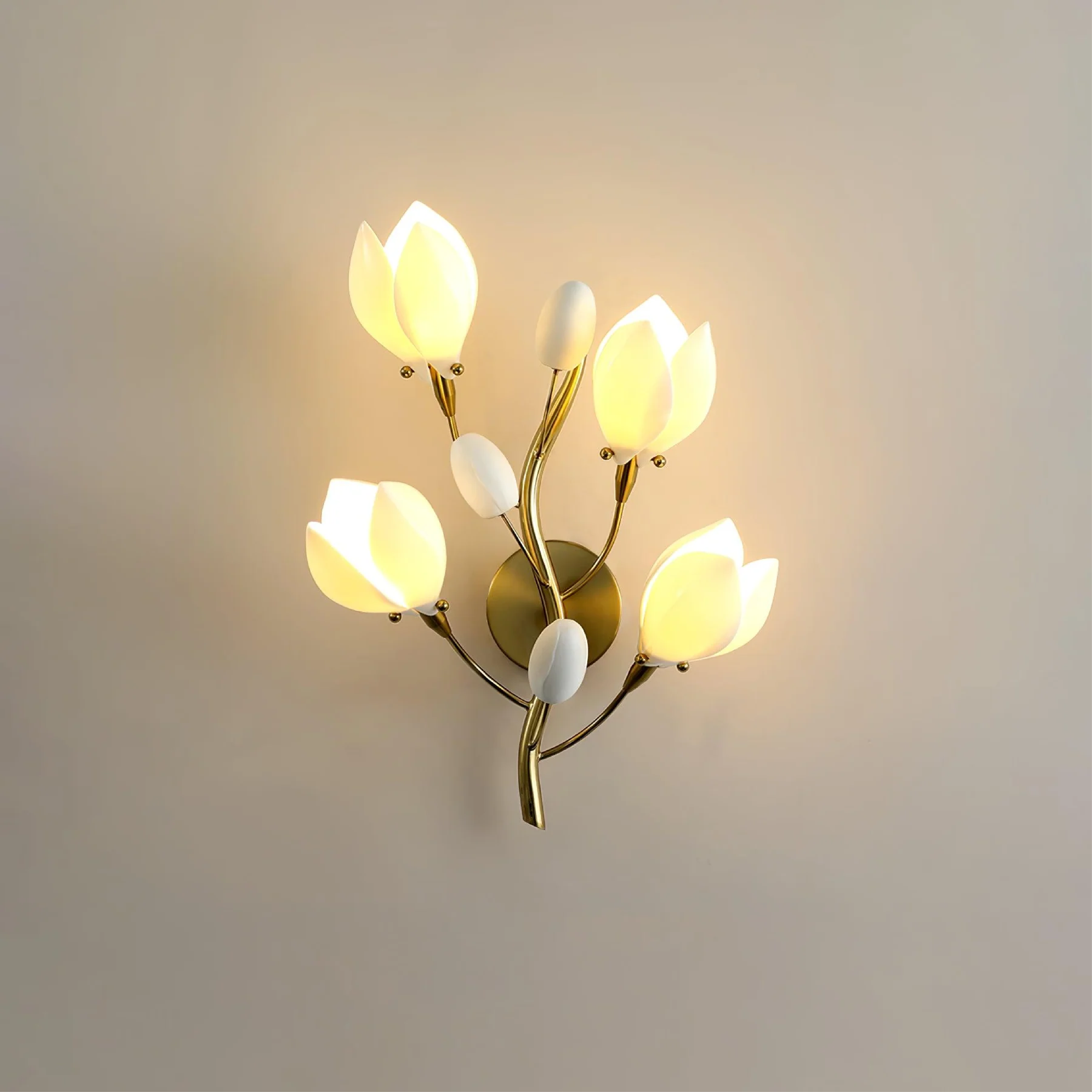 Modern Ceramic Flower Wall Lamp