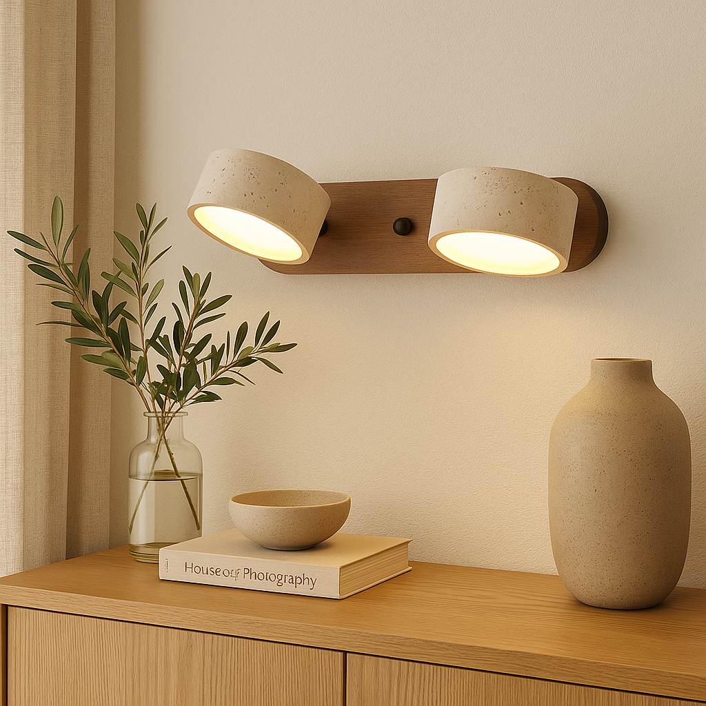 Modern Travertine  Duo Wall Light