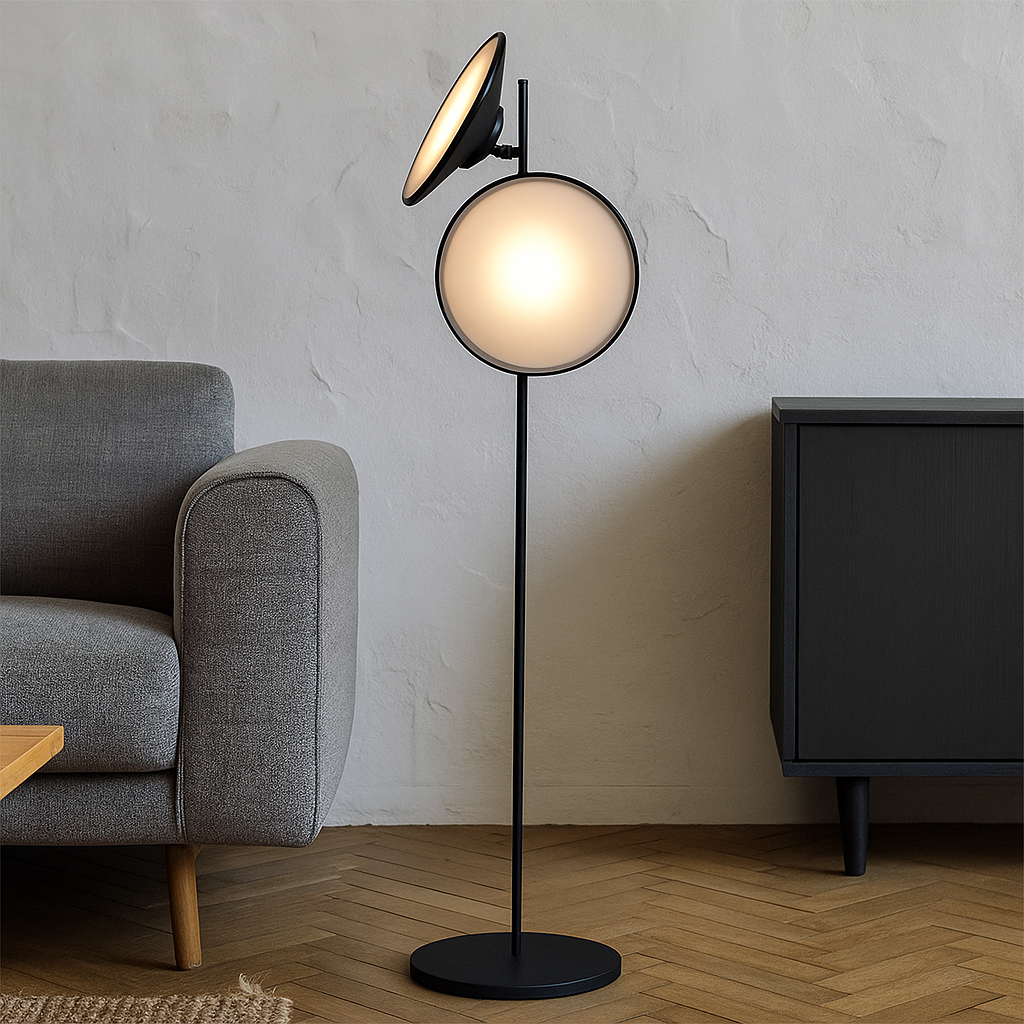 Modern Dual-Globe Floor Lamp