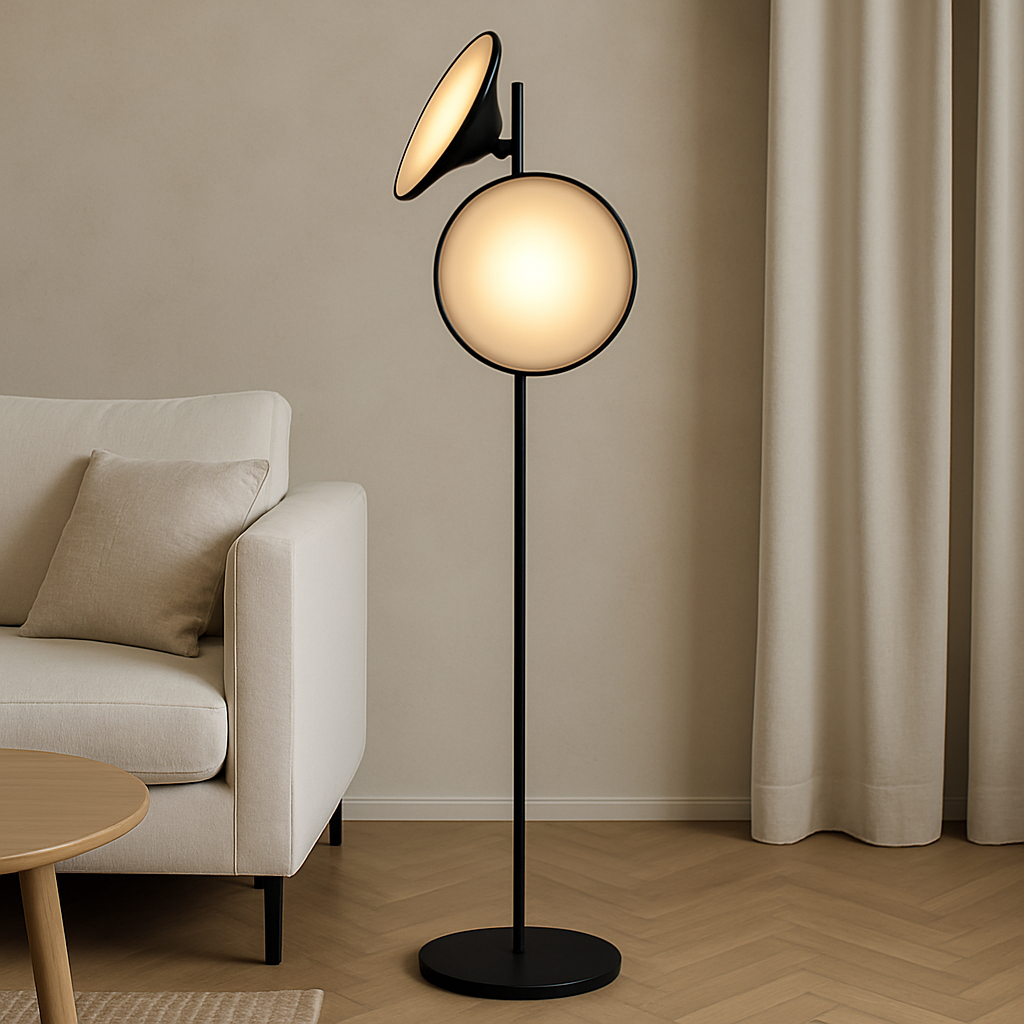 Modern Dual-Globe Floor Lamp